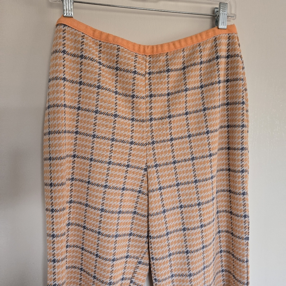 Vintage Plaid Pants Women's 6 Orange And Gray